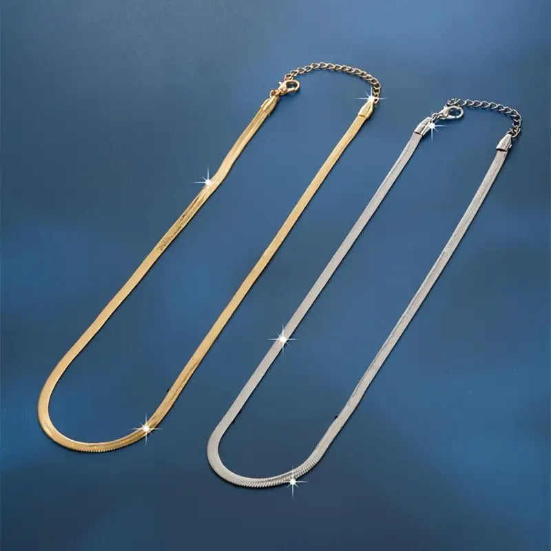 Gold Herringbone Necklace