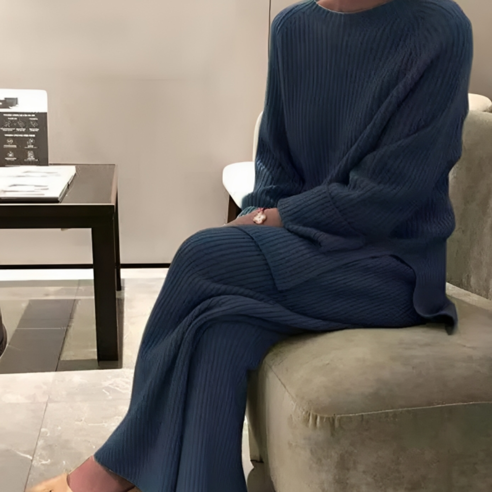 Relaxed Wide Leg Rib Knit Set