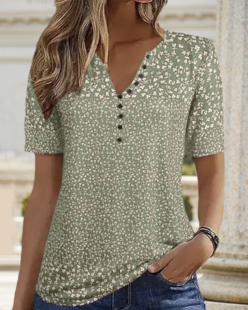 Floral Print Relaxed Blouse