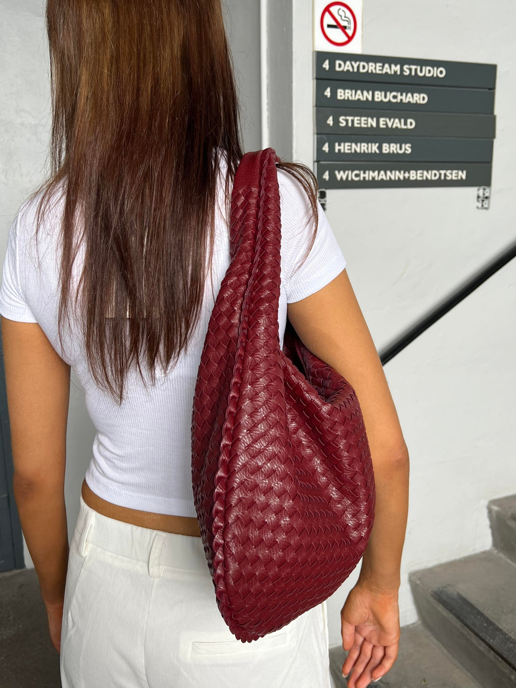 Oversized Woven Hobo Shoulder Bag