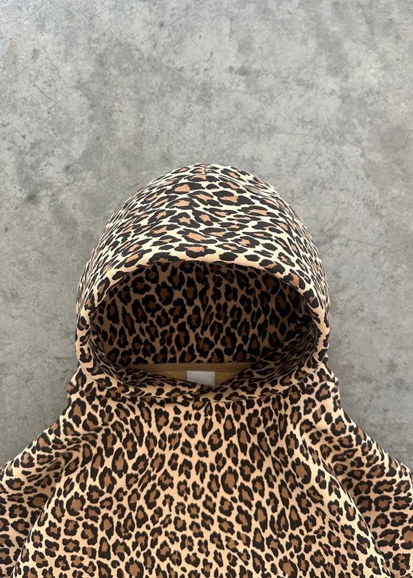 Relaxed Fit Leopard Print Hoodie