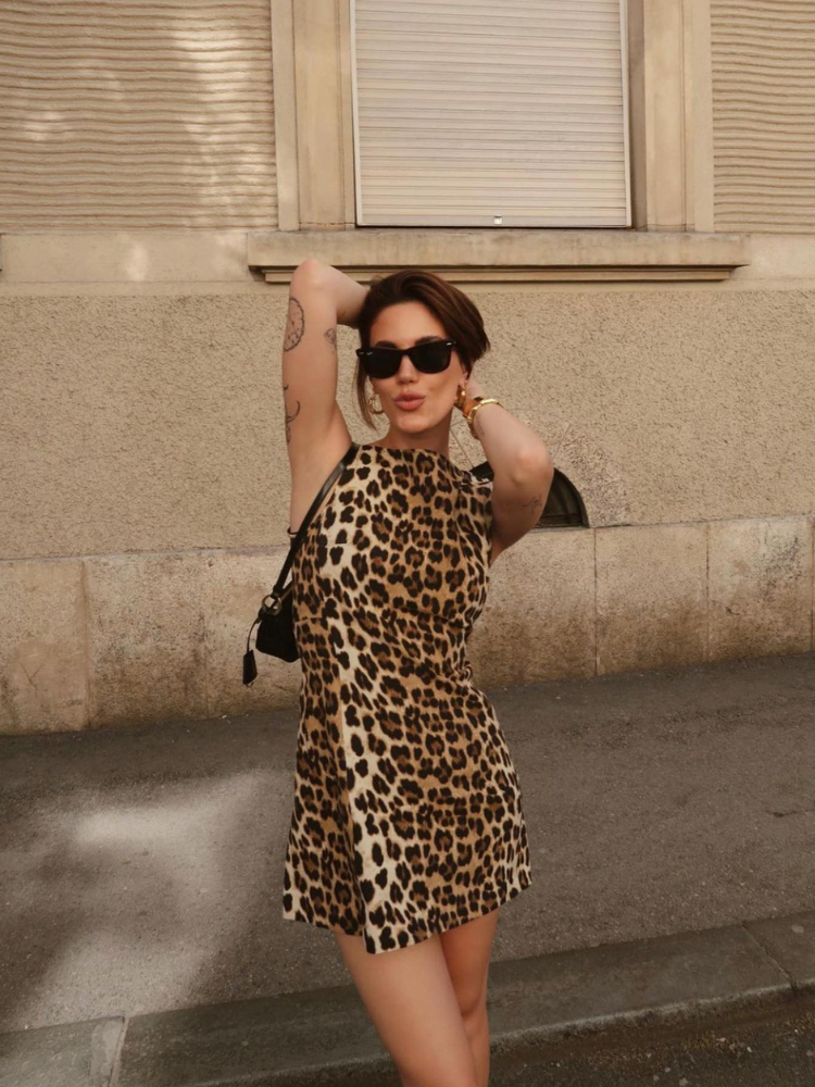 Leopard Print Mini Dress