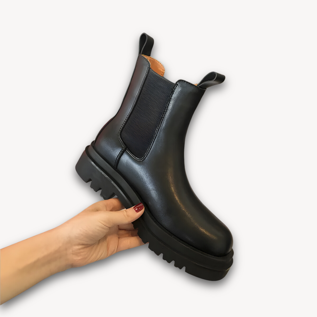 Black Chunky Sole Chelsea Boots
