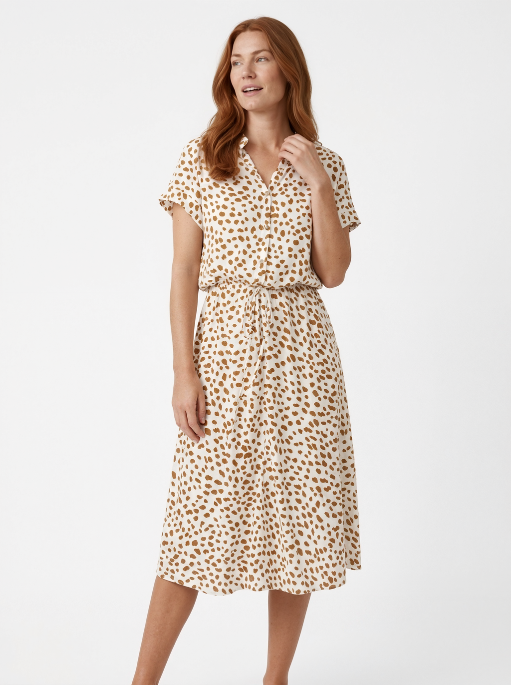 Lightweight Spot Midi Dress