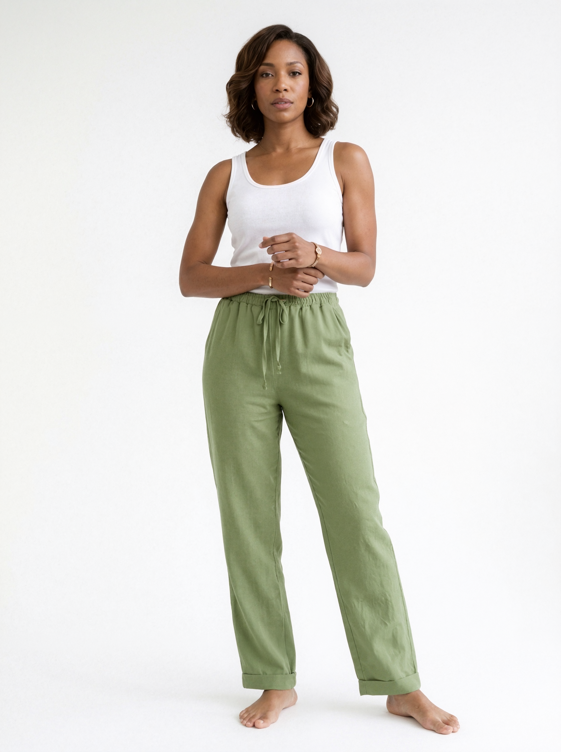 Relaxed Fit Drawstring Trousers