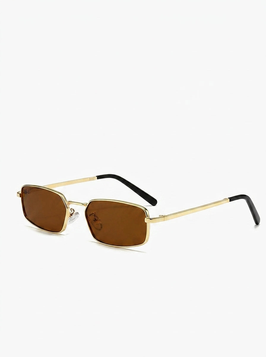 Retro Gold Square Sunglasses