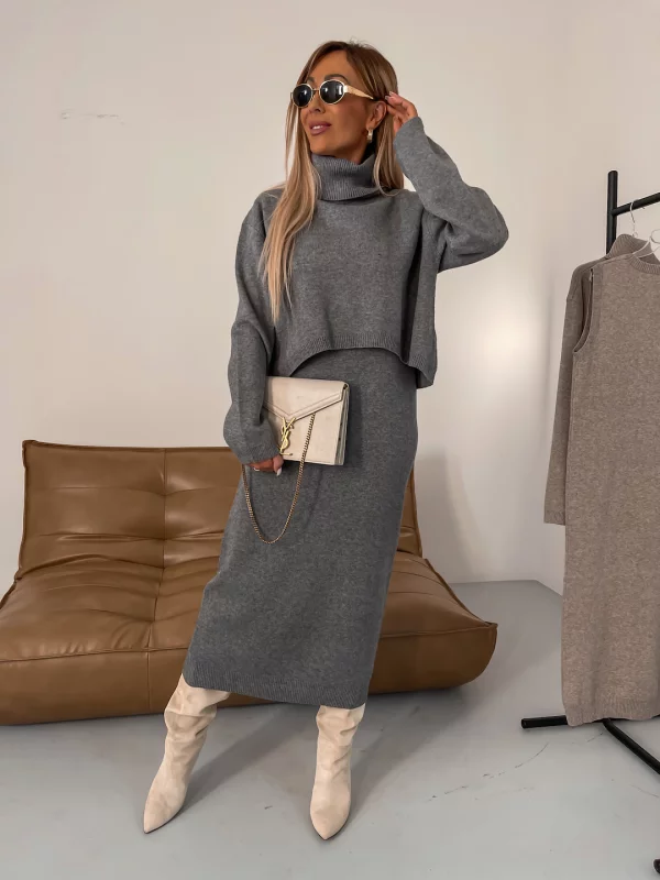 Relaxed Turtleneck Knit Sweater