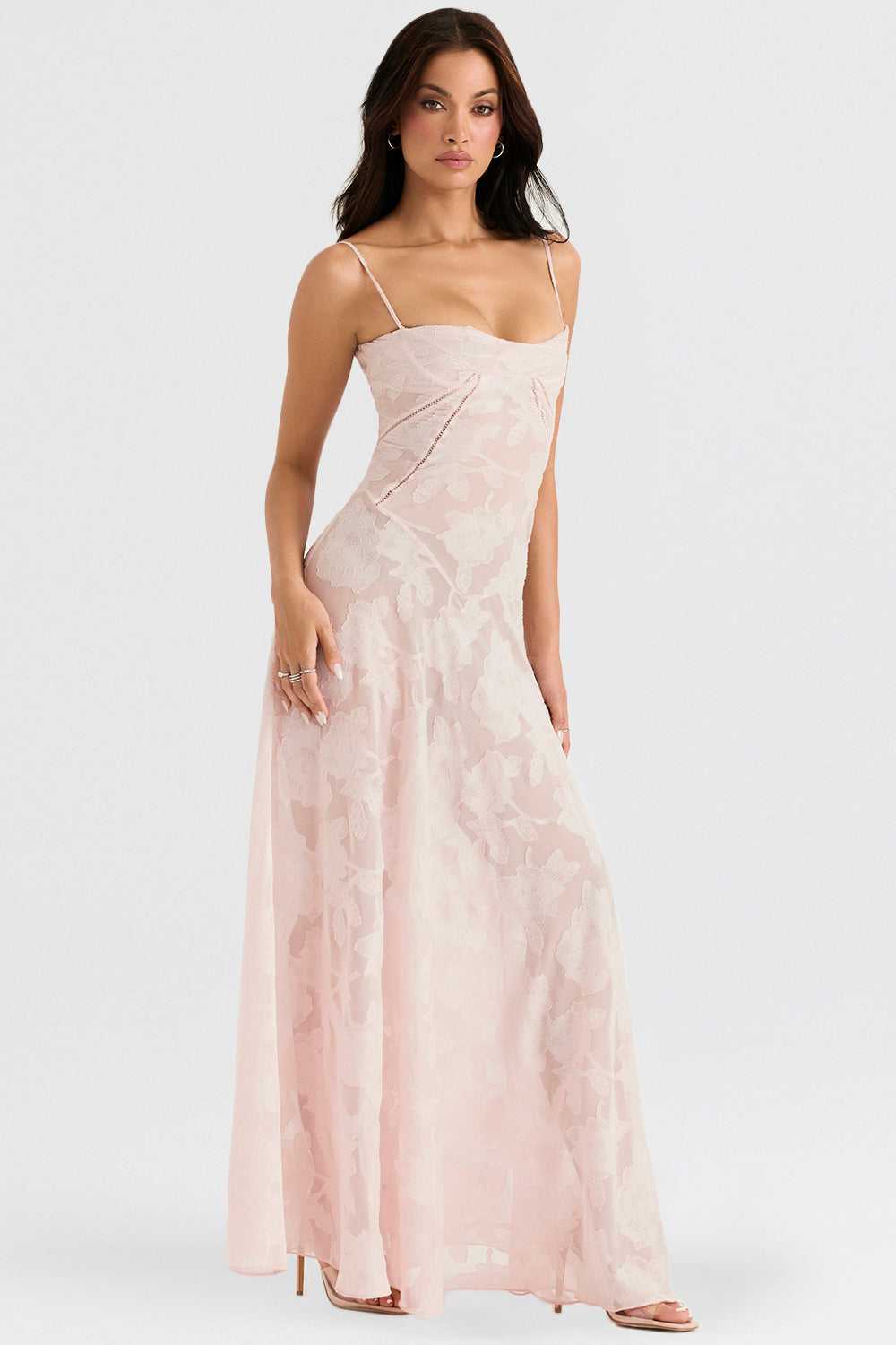 Embroidered Sleeveless Maxi Dress