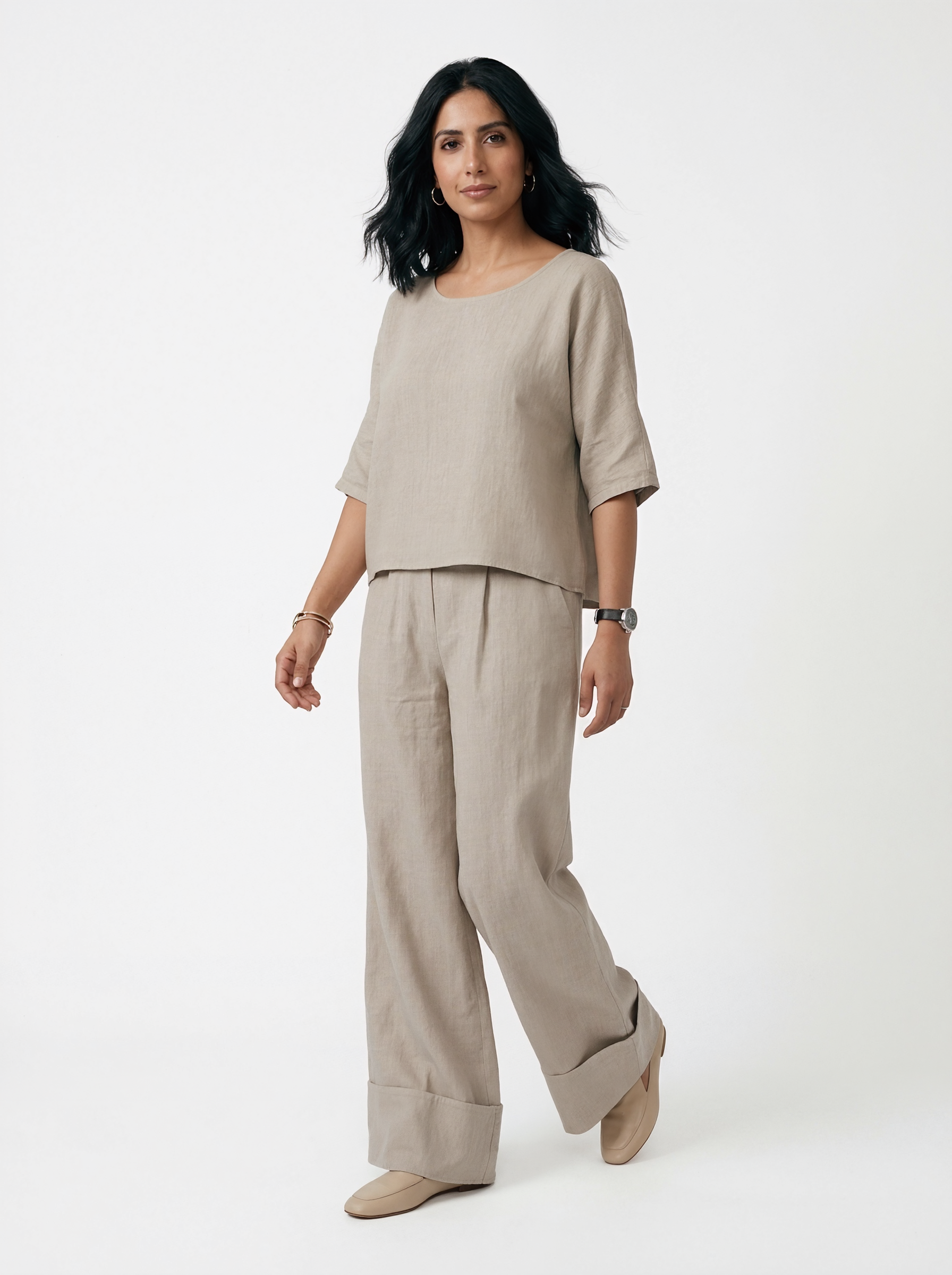 Relaxed Linen Top & Trousers Set