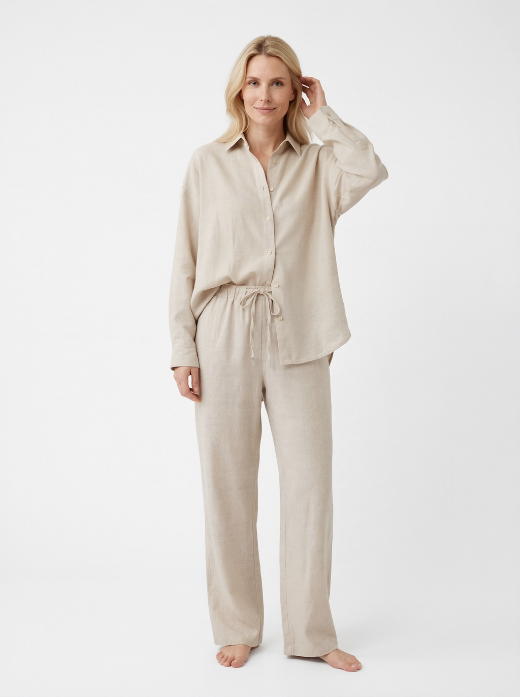 Oversized Linen Blend Set