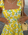 Lemon Print Mini Dress