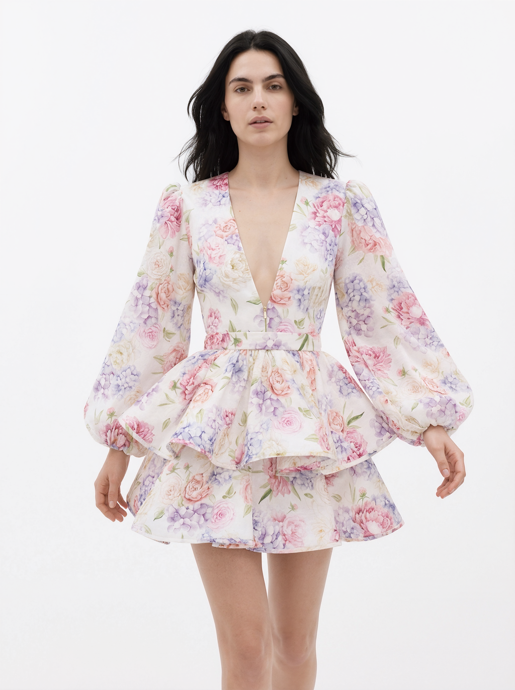 Floral Ruffle Short Summer Dress