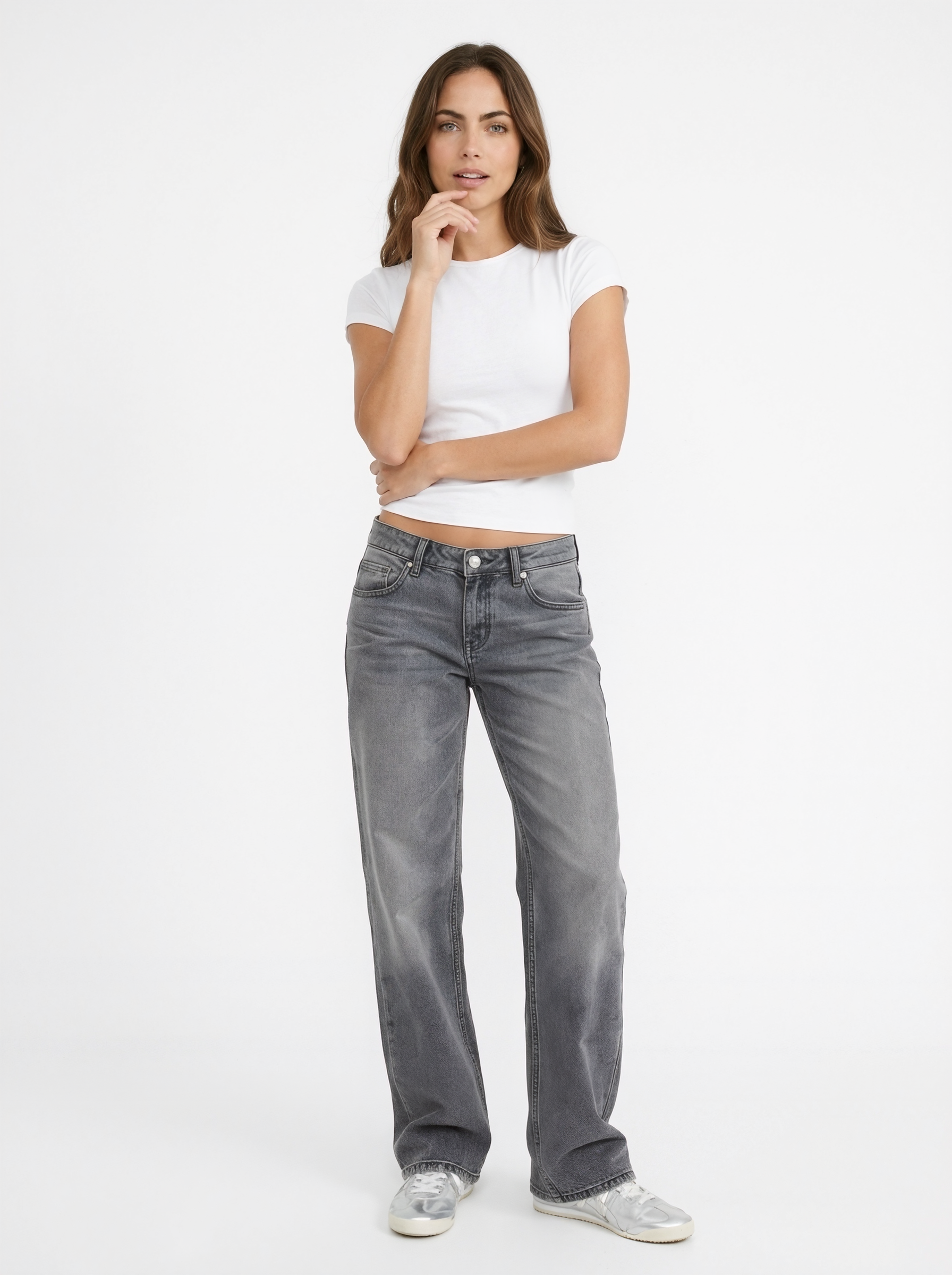 Low Rise Straight Leg Denim Jeans