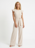 Ruffled Sleeve Wide Leg Jumpsuit