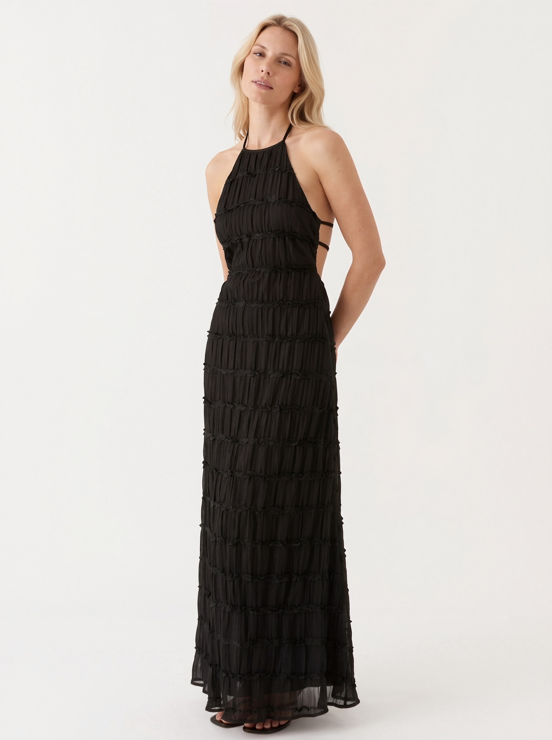 Tiered Halter Maxi Dress