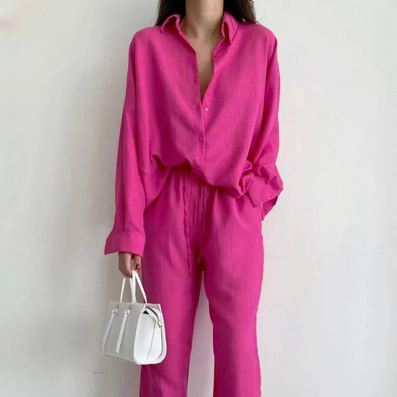 Oversized Linen Blend Set