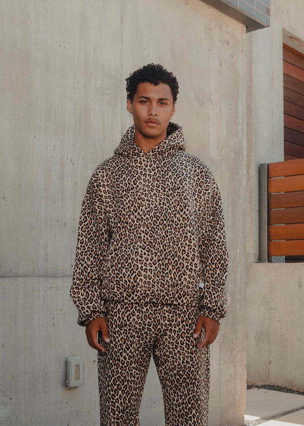 Relaxed Fit Leopard Print Hoodie