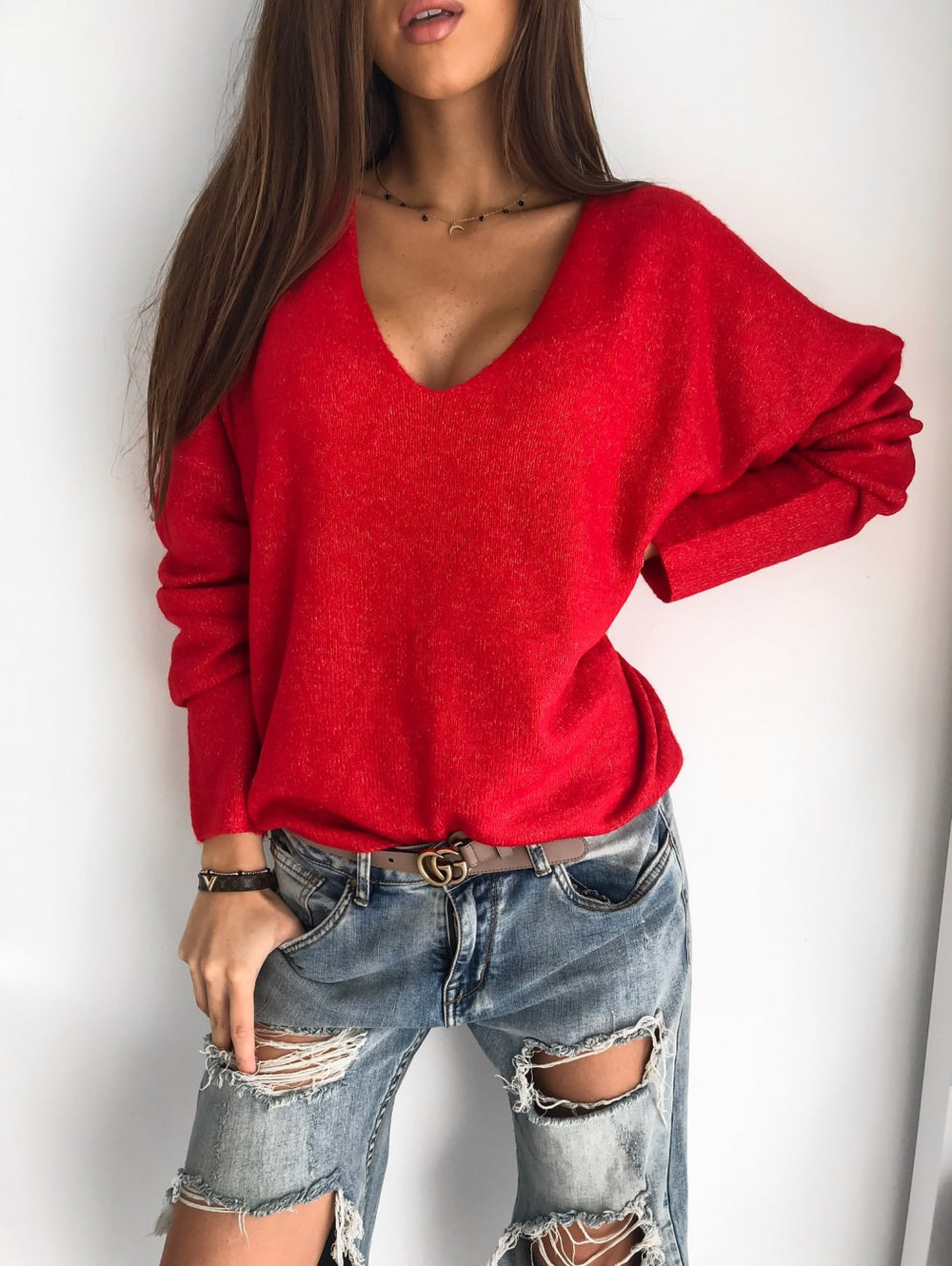 Oversized V-Neck Sweater