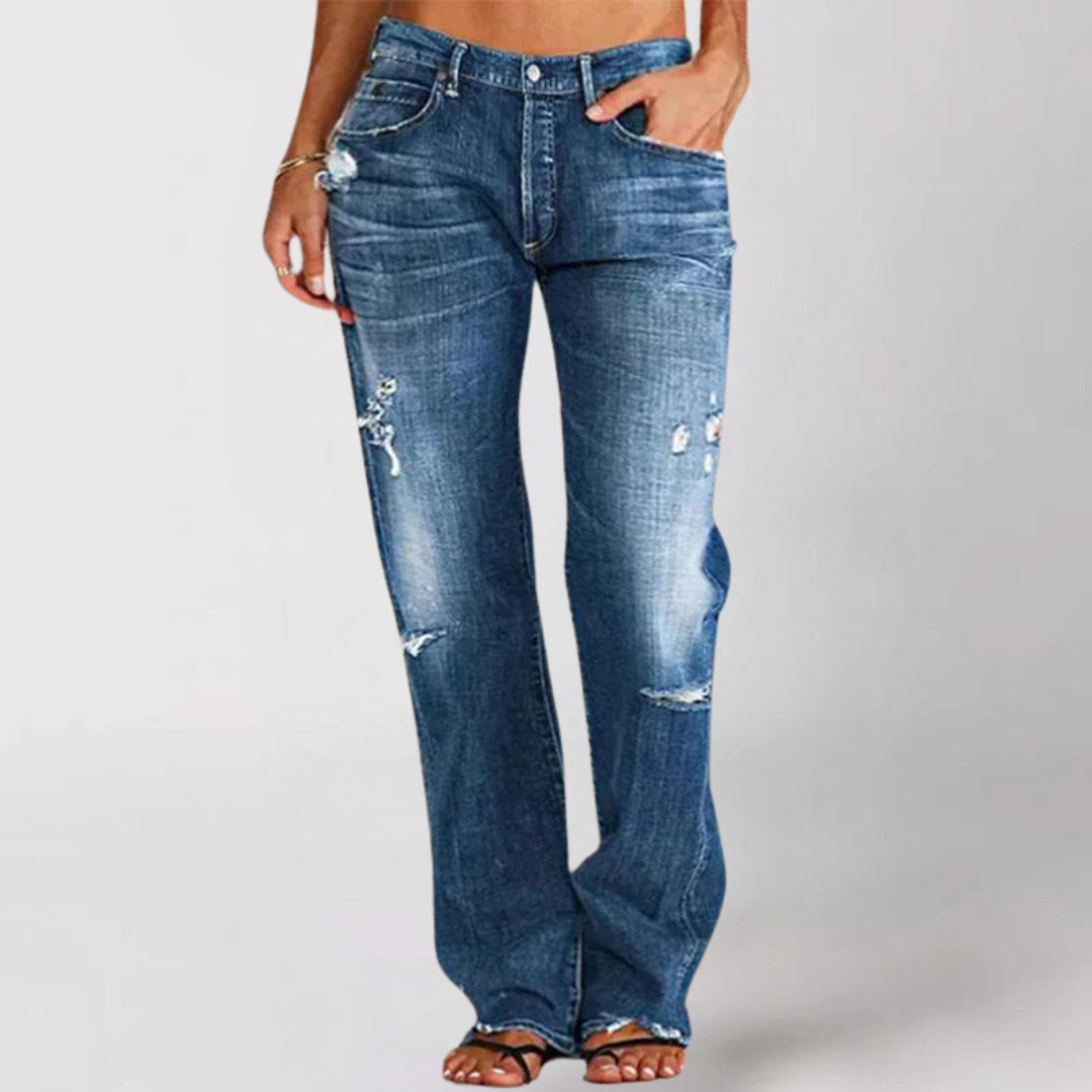 Distressed Wide Leg Jeans