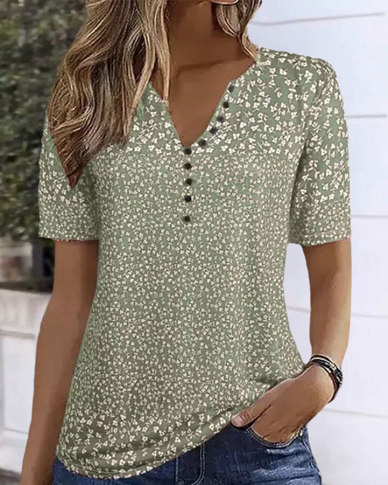 Floral Print Relaxed Blouse