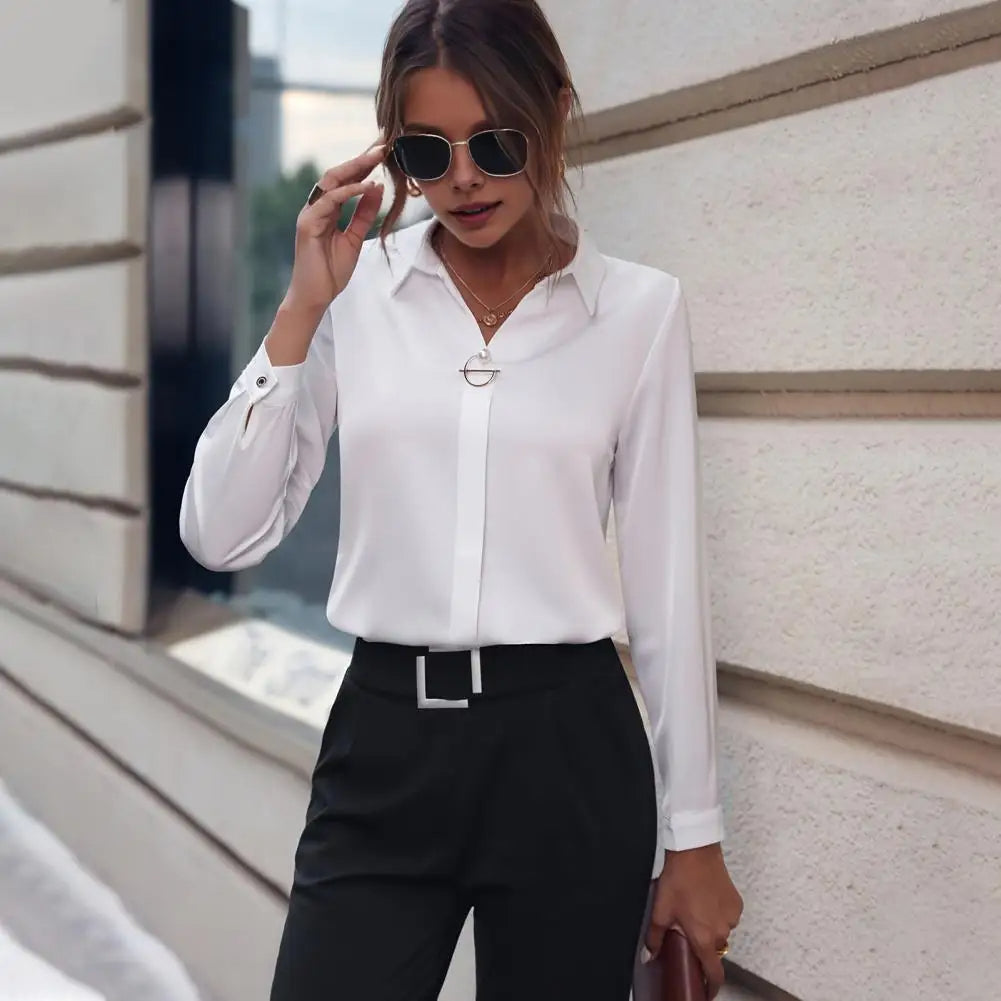 Relaxed Fit Long Sleeve Blouse