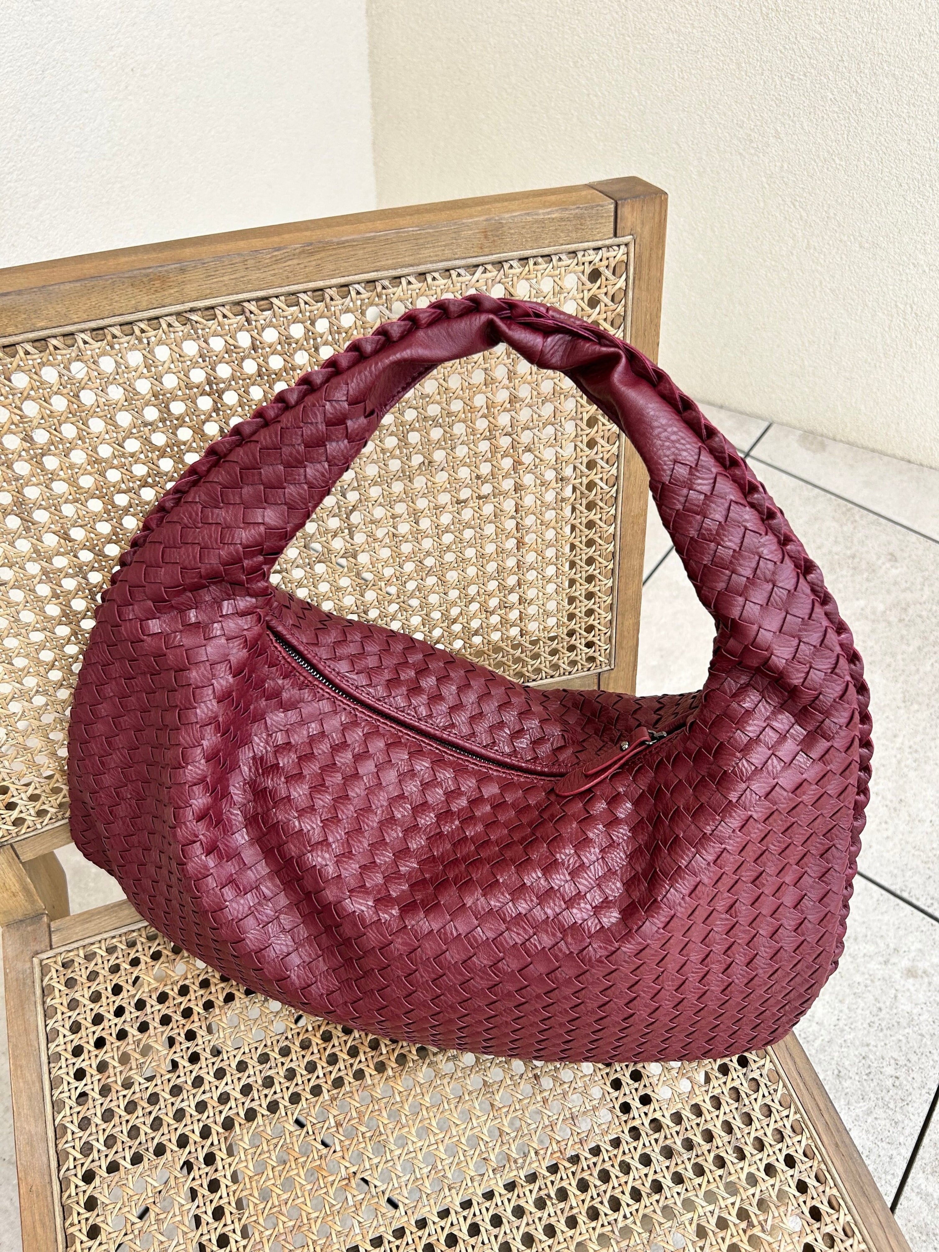 Oversized Woven Hobo Shoulder Bag