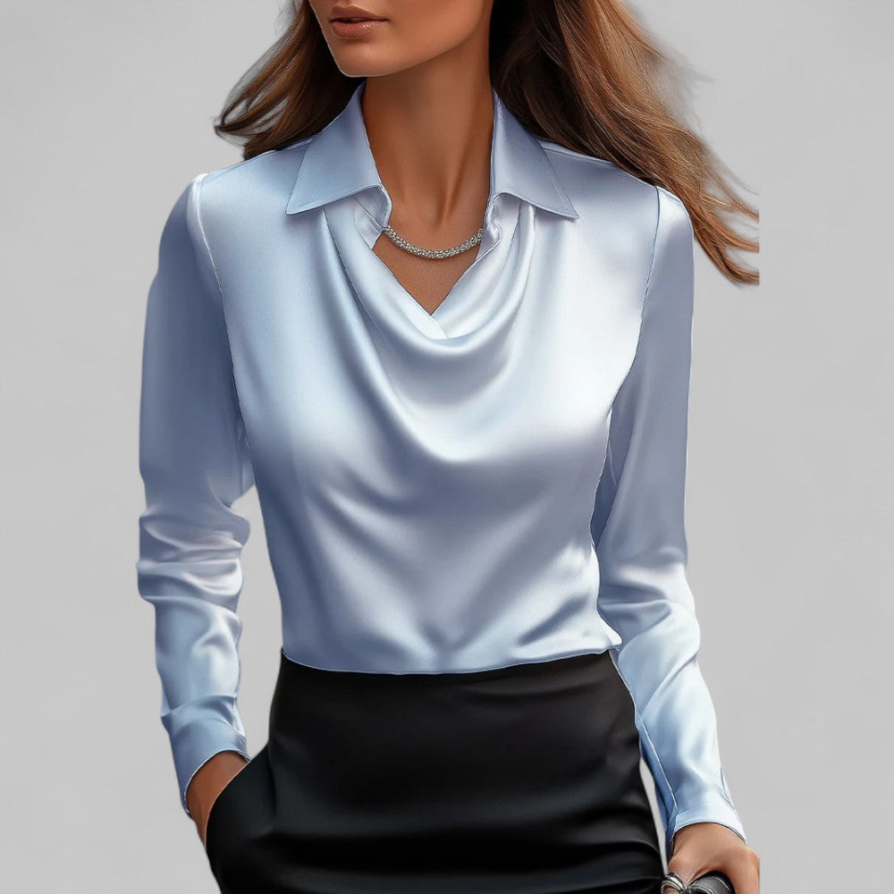 Cowl Neck Long Sleeve Blouse