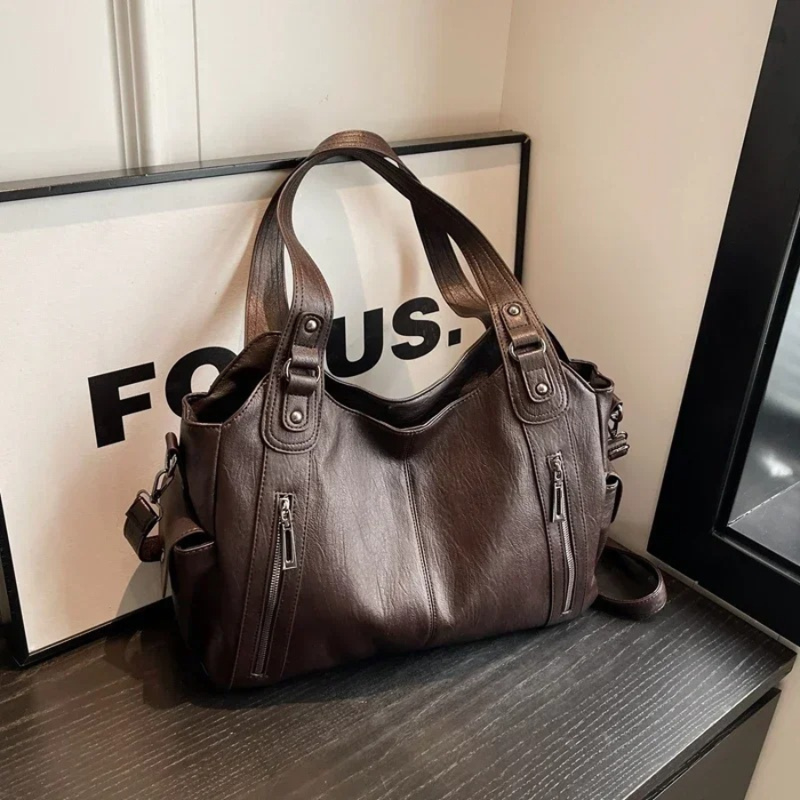 Textured Faux Leather Shoulder Crossbody Bag