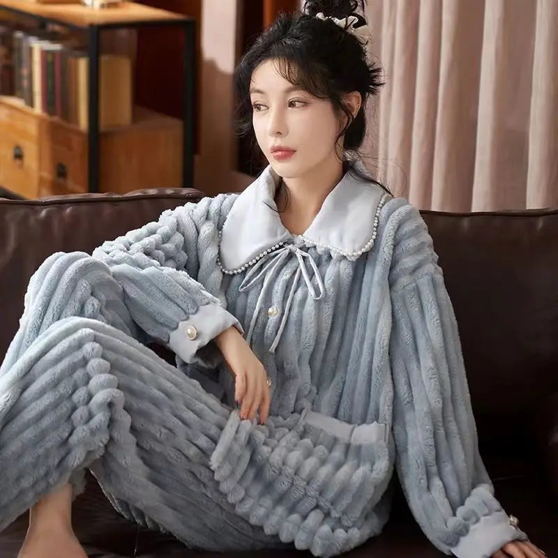 Warm Flannel Pajama Set