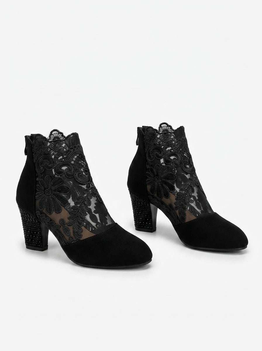 Embroidered High Heel Boots