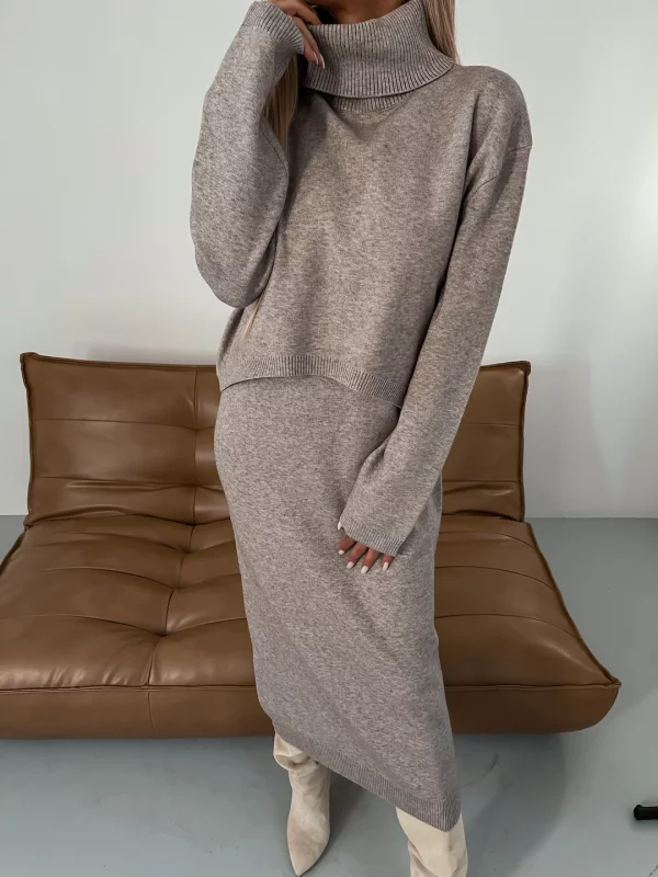 Relaxed Turtleneck Knit Sweater