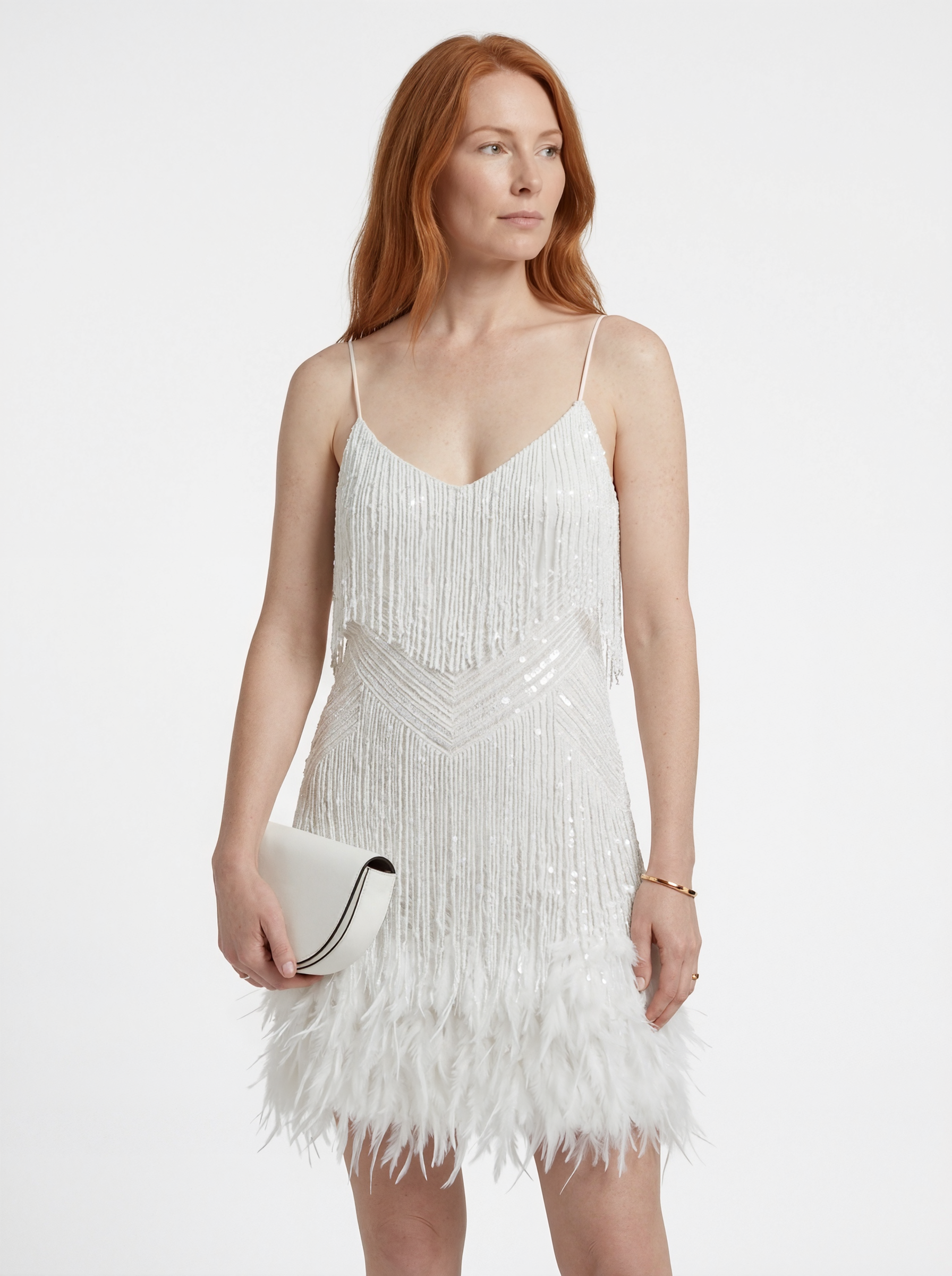 Party Sequin Feather Mini Dress