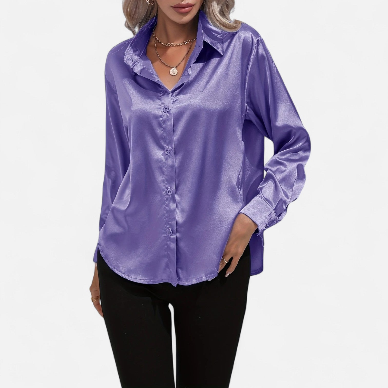 Satin Long Sleeve Blouse