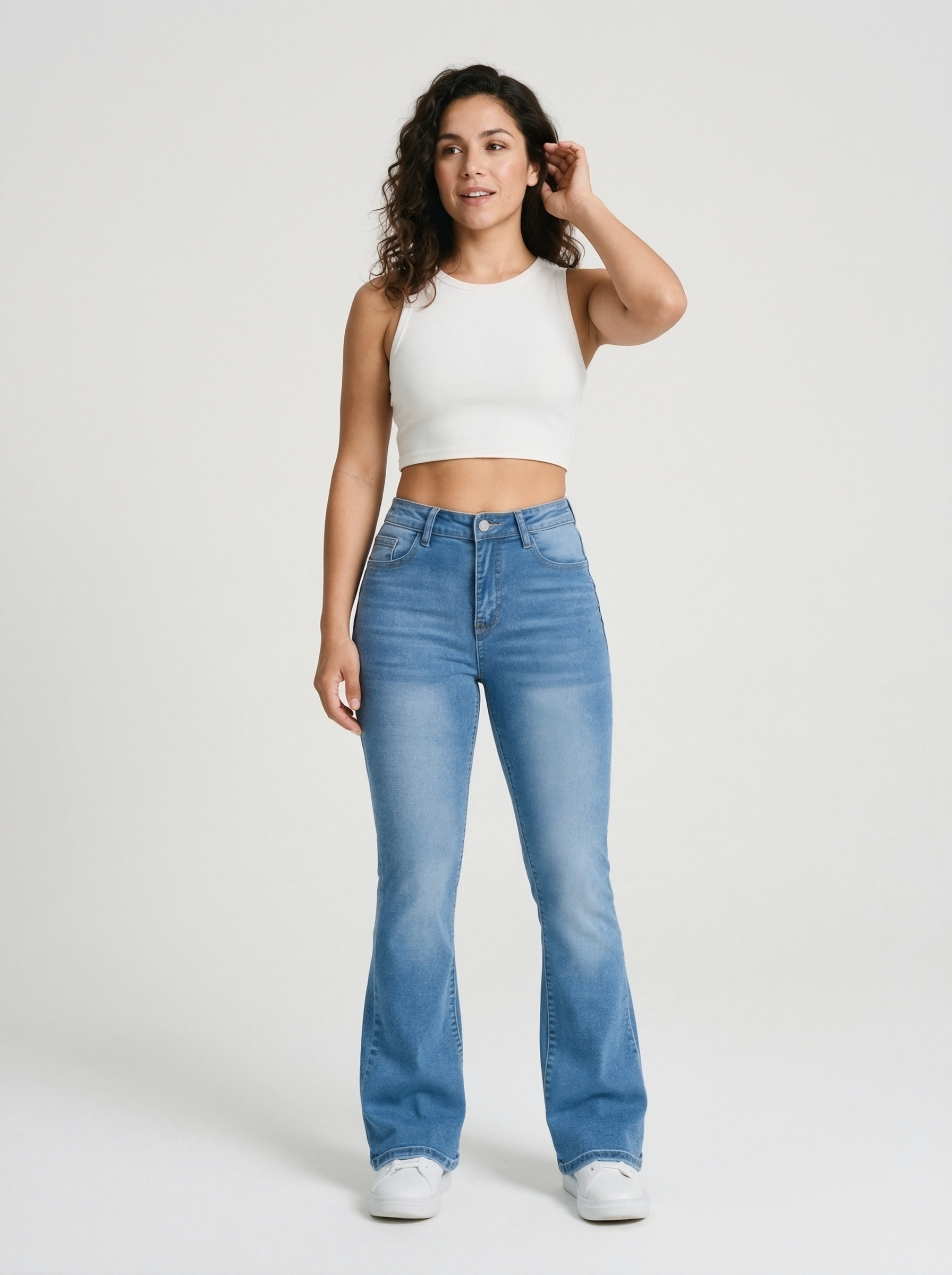 Light Wash High Waist Bootcut Jeans