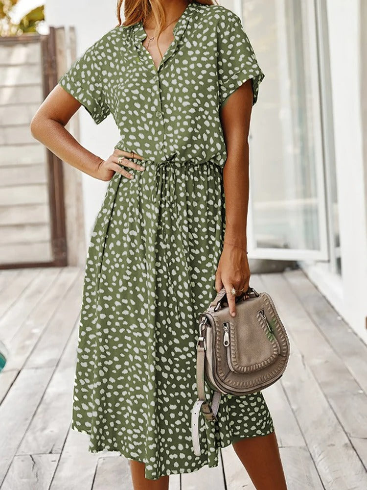 Lightweight Spot Midi Dress