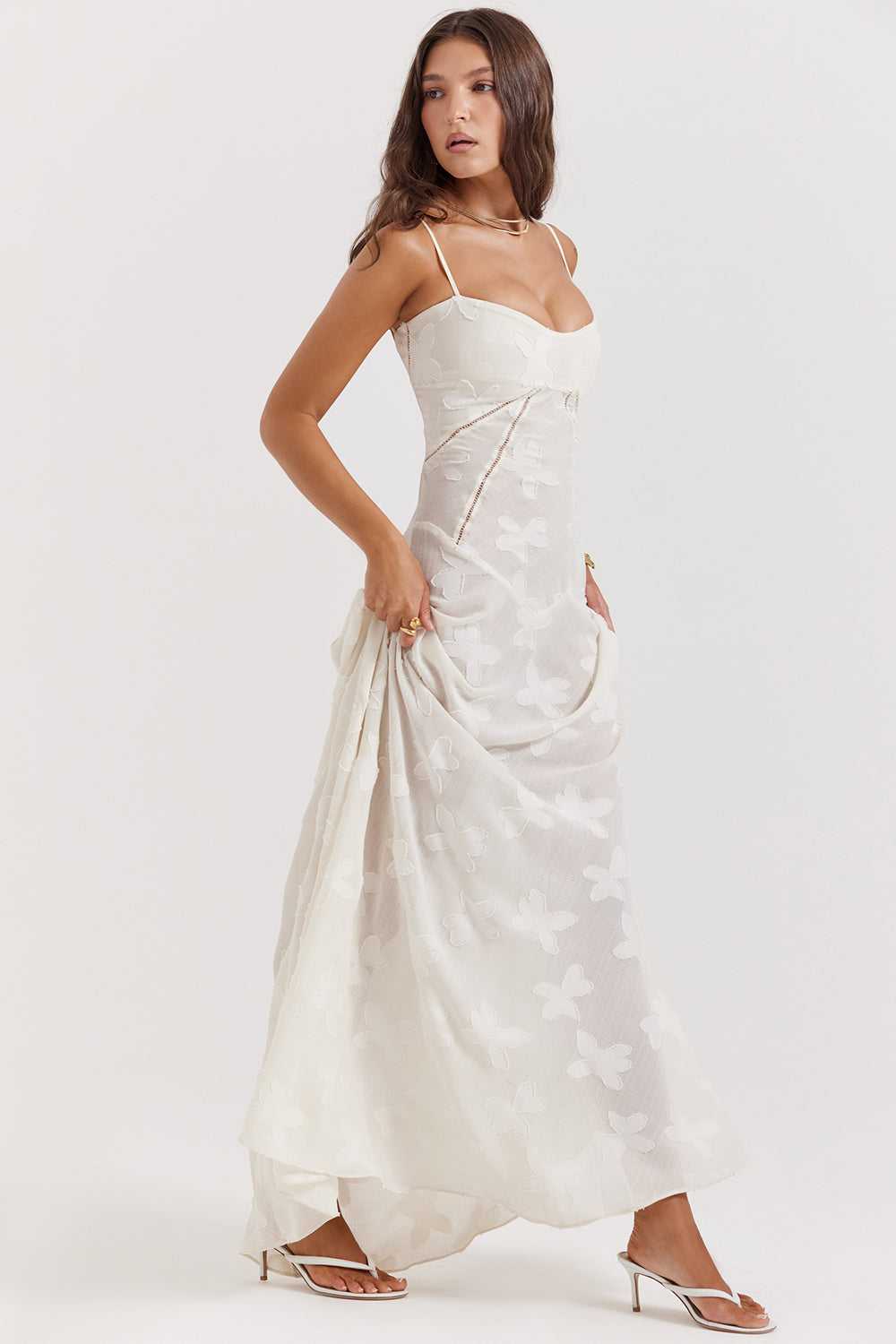 Embroidered Sleeveless Maxi Dress