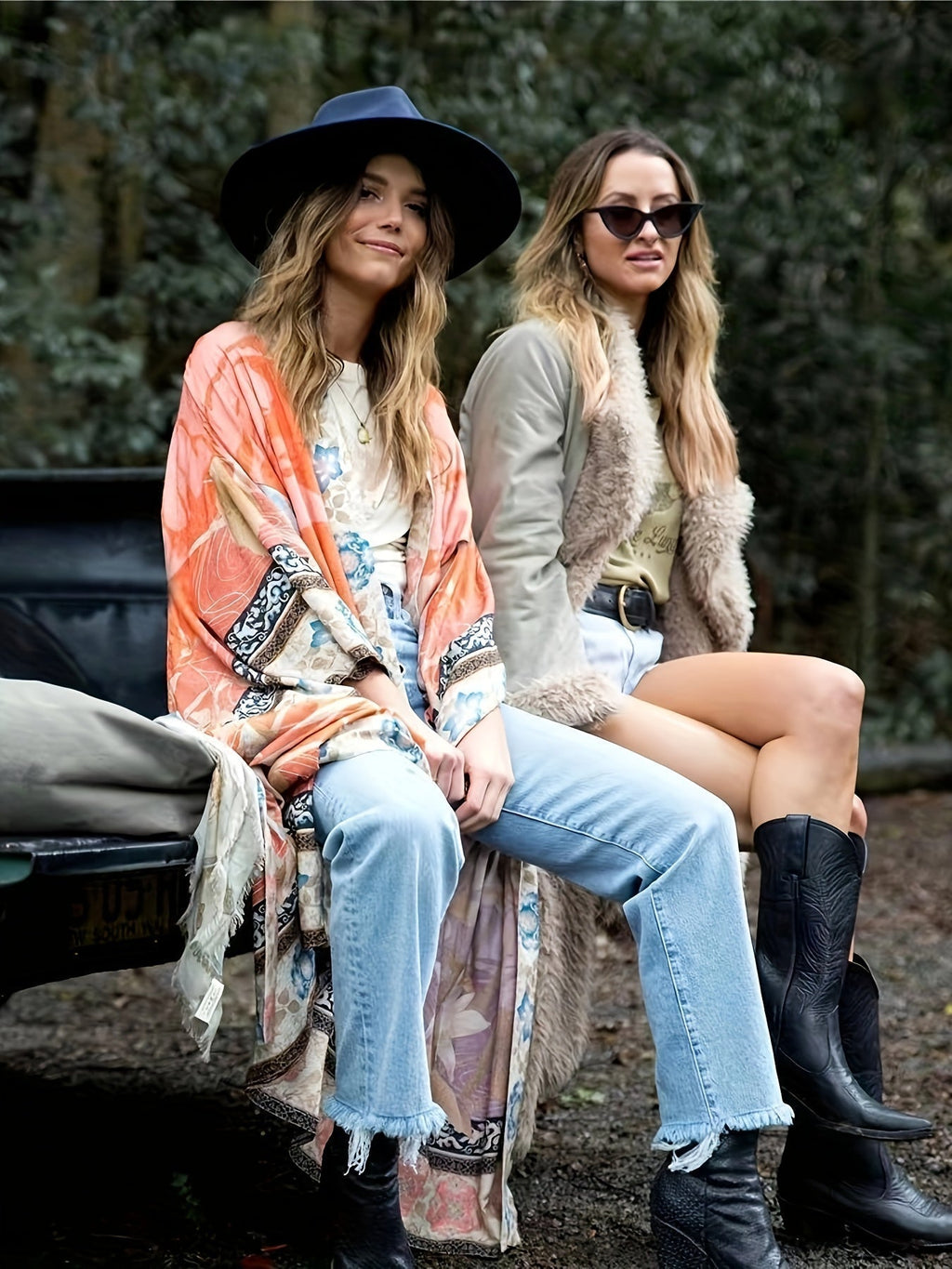 Floral Long Sleeve Maxi Kimono