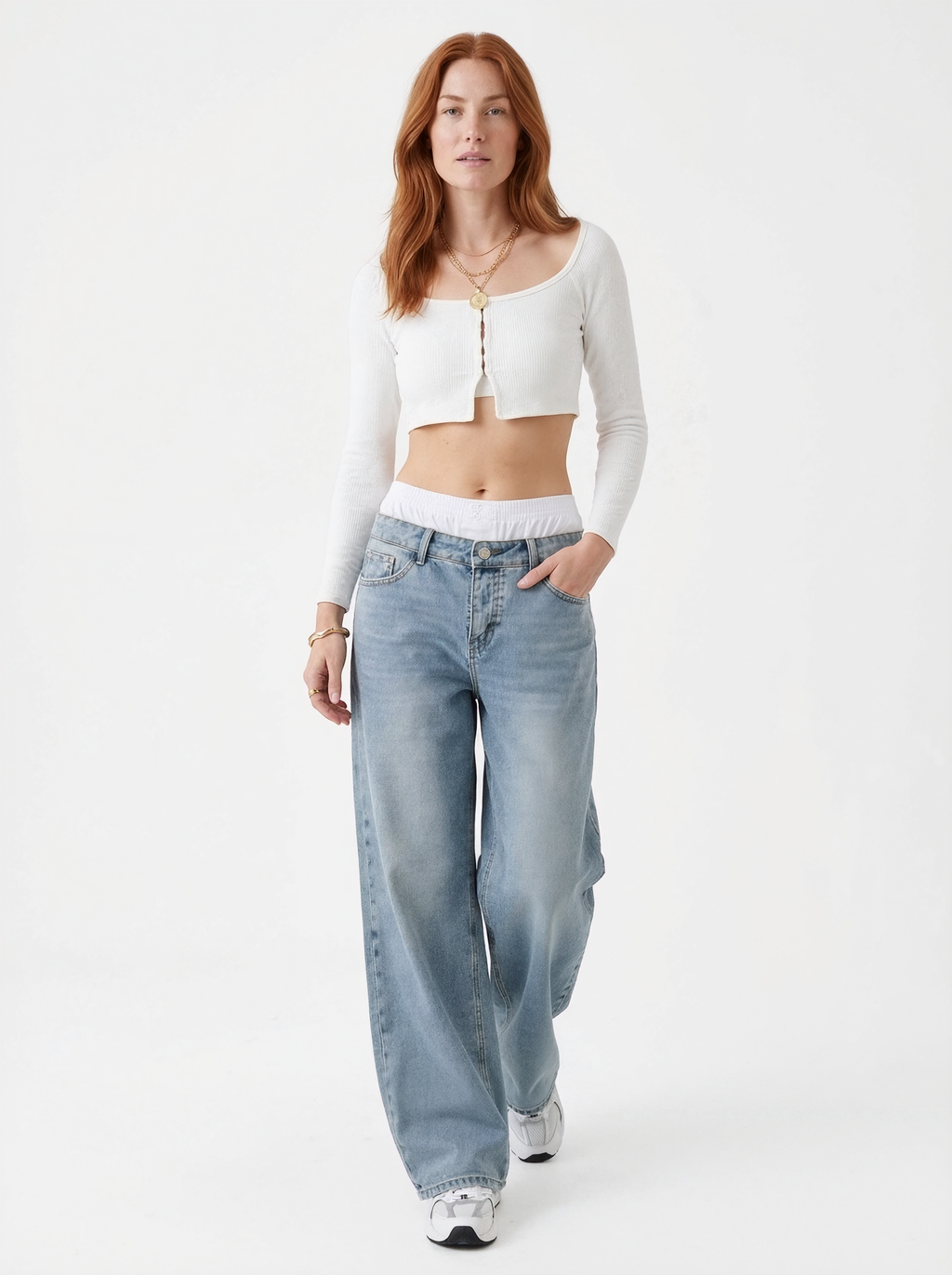 Light Blue Wide-Leg Jeans