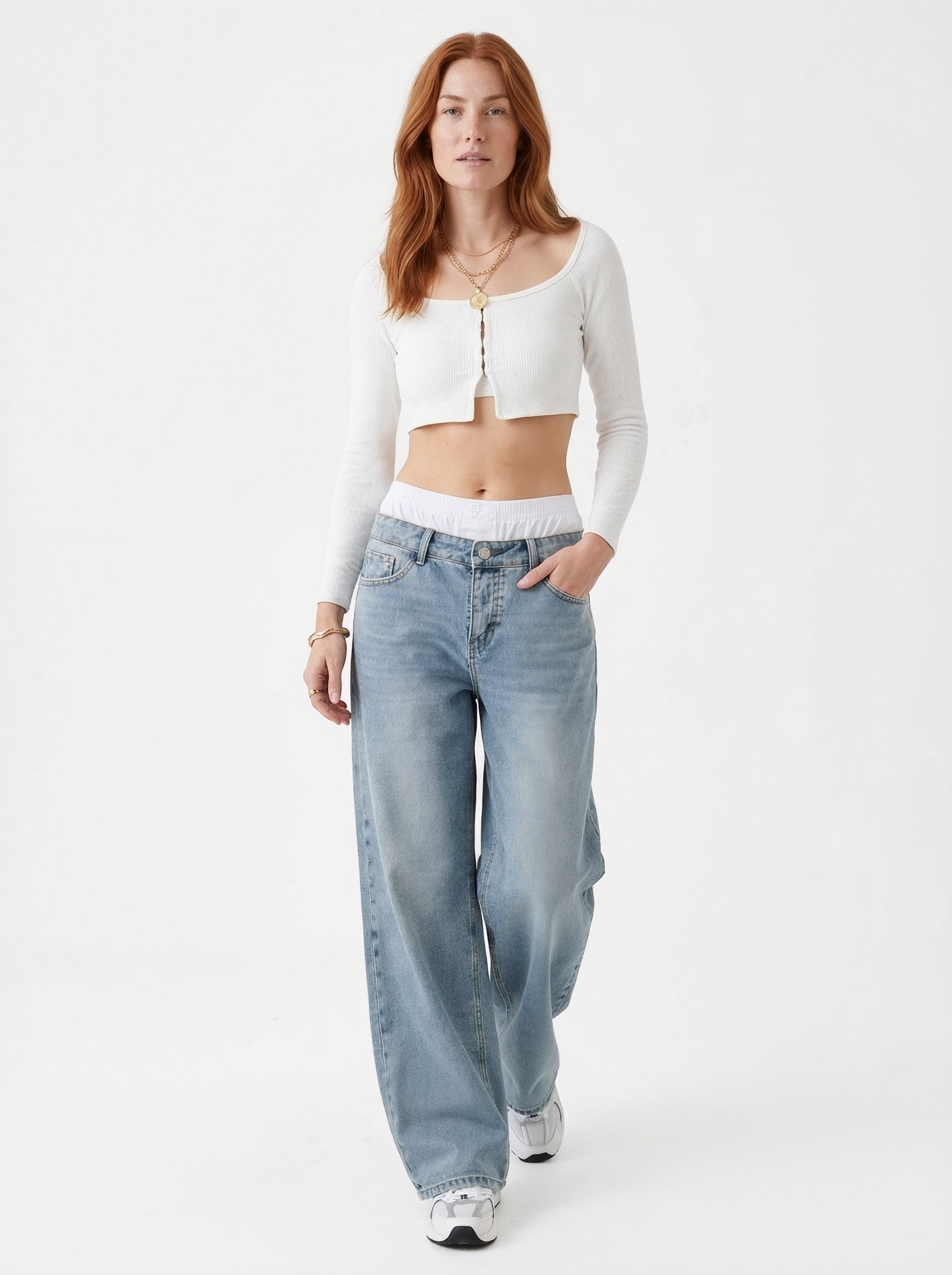 Light Blue Wide-Leg Jeans