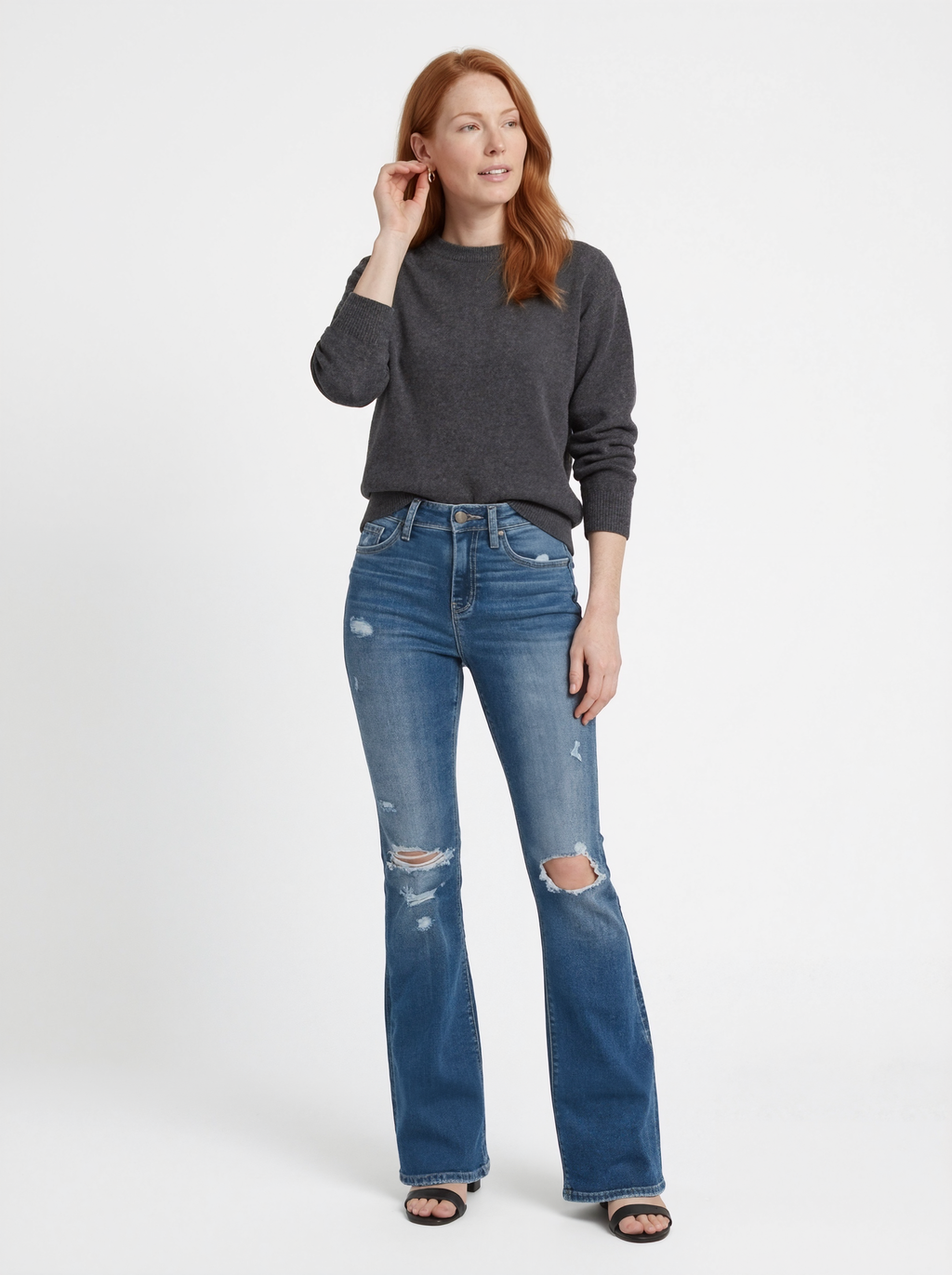 Destroyed Flared Jeans