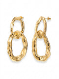 Gold Textured Link Earrings
