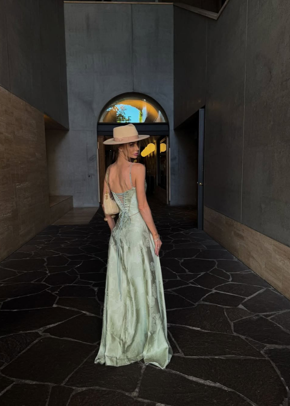 Pistachio Floral Maxi Dress