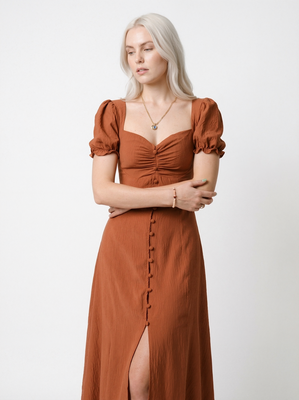 Textured A-Line Maxi Dress