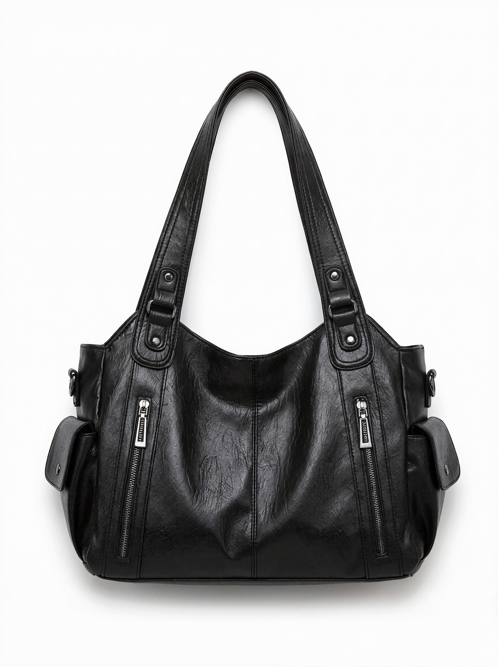 Textured Faux Leather Shoulder Crossbody Bag