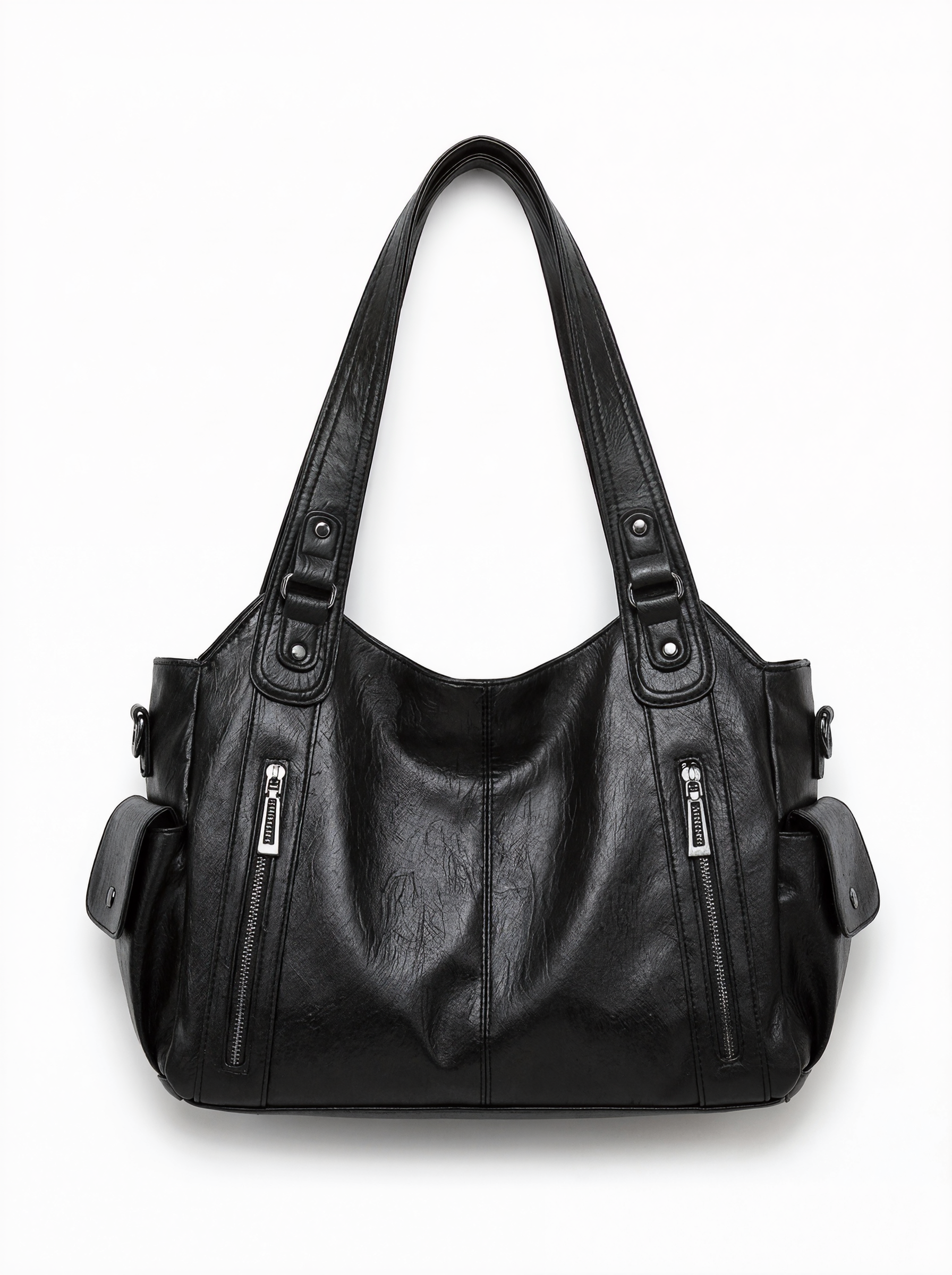 Textured Faux Leather Shoulder Crossbody Bag