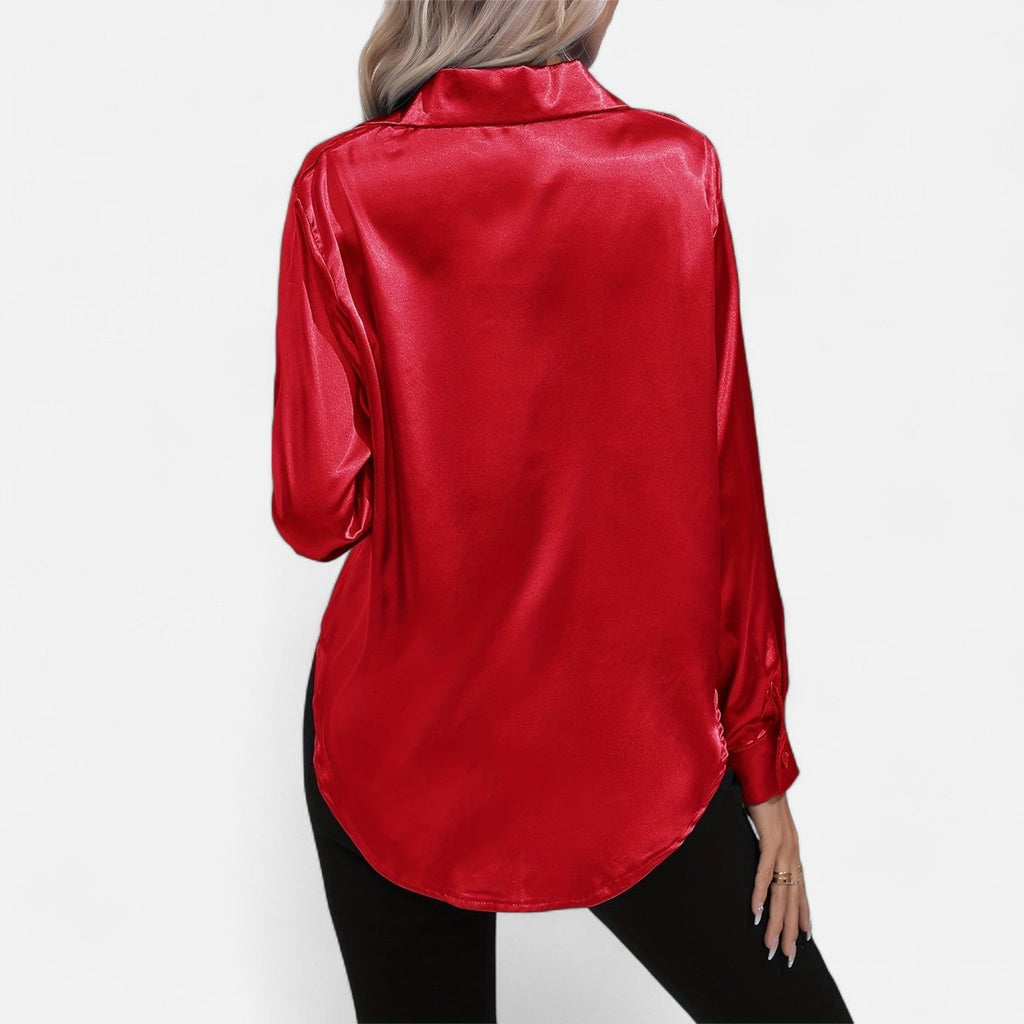 Satin Long Sleeve Blouse
