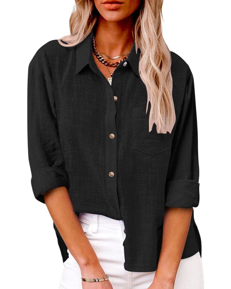 Long Sleeve Button Blouse