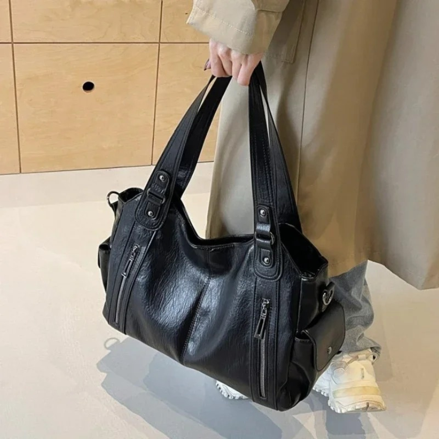 Textured Faux Leather Shoulder Crossbody Bag