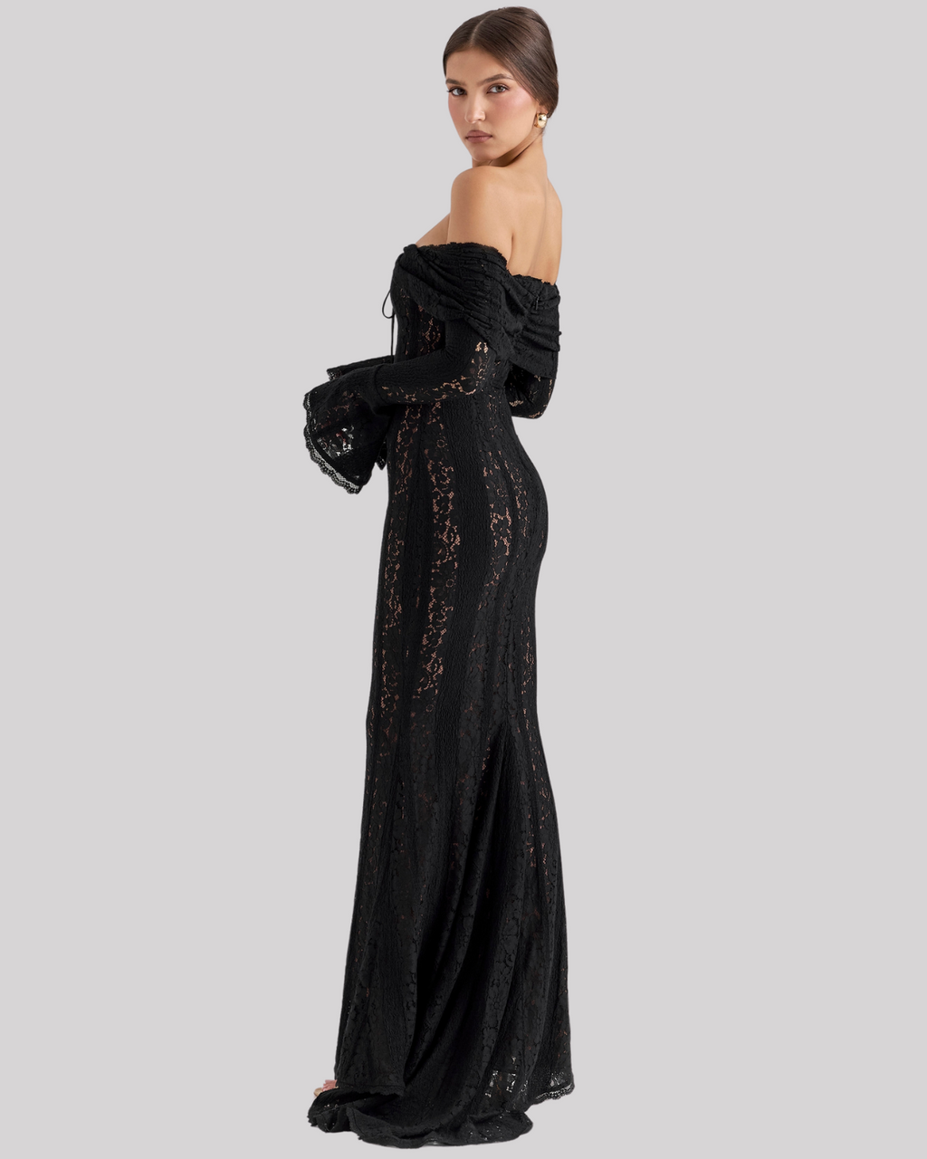 Lace Off Shoulder Maxi Dress