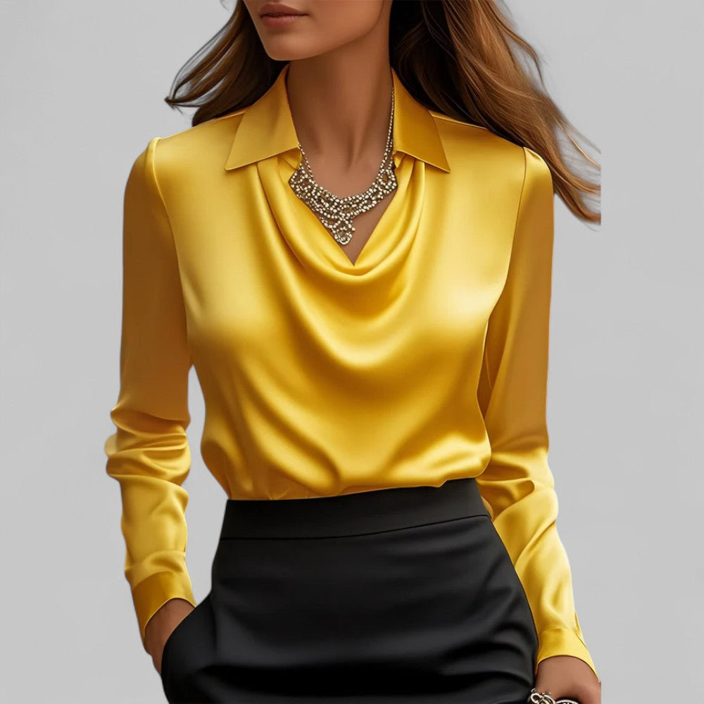 Cowl Neck Long Sleeve Blouse